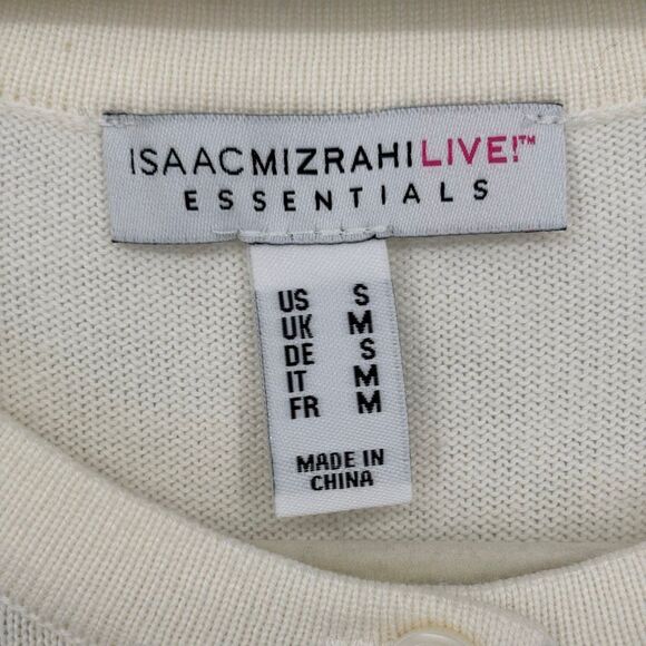 Isaac Mizrahi Live Cream Button Front Cardigan Sweater with Pockets Small NOWT - Picture 2 of 8